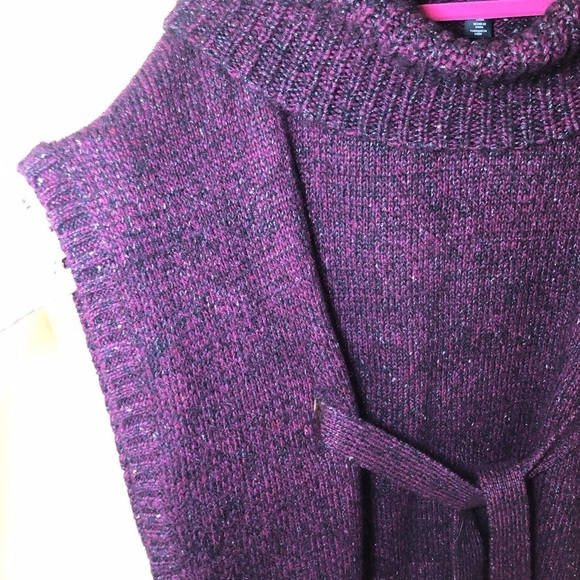 WHITE House black market Marl belted poncho sweater size S - Picture 5 of 10